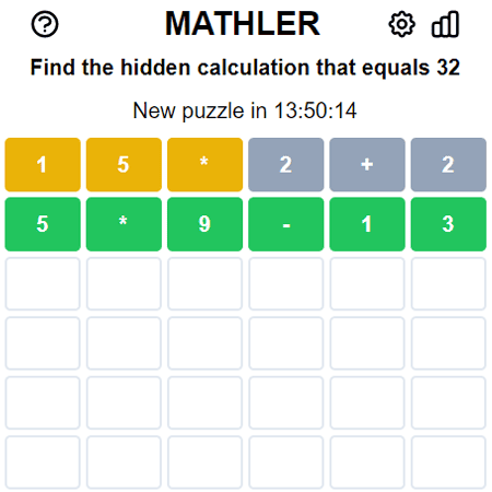 Mathler game